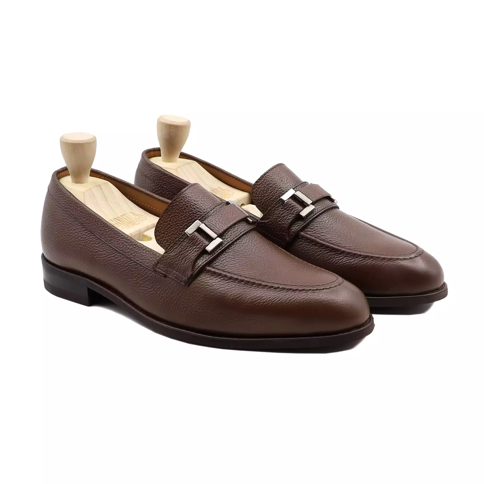 ATHENA - BROWN PEBBLE GRAIN LOAFER