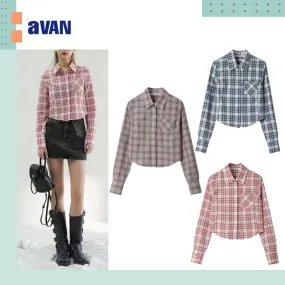 AVANDRESS  |Other Plaid Patterns Casual Style Street Style Long Sleeves