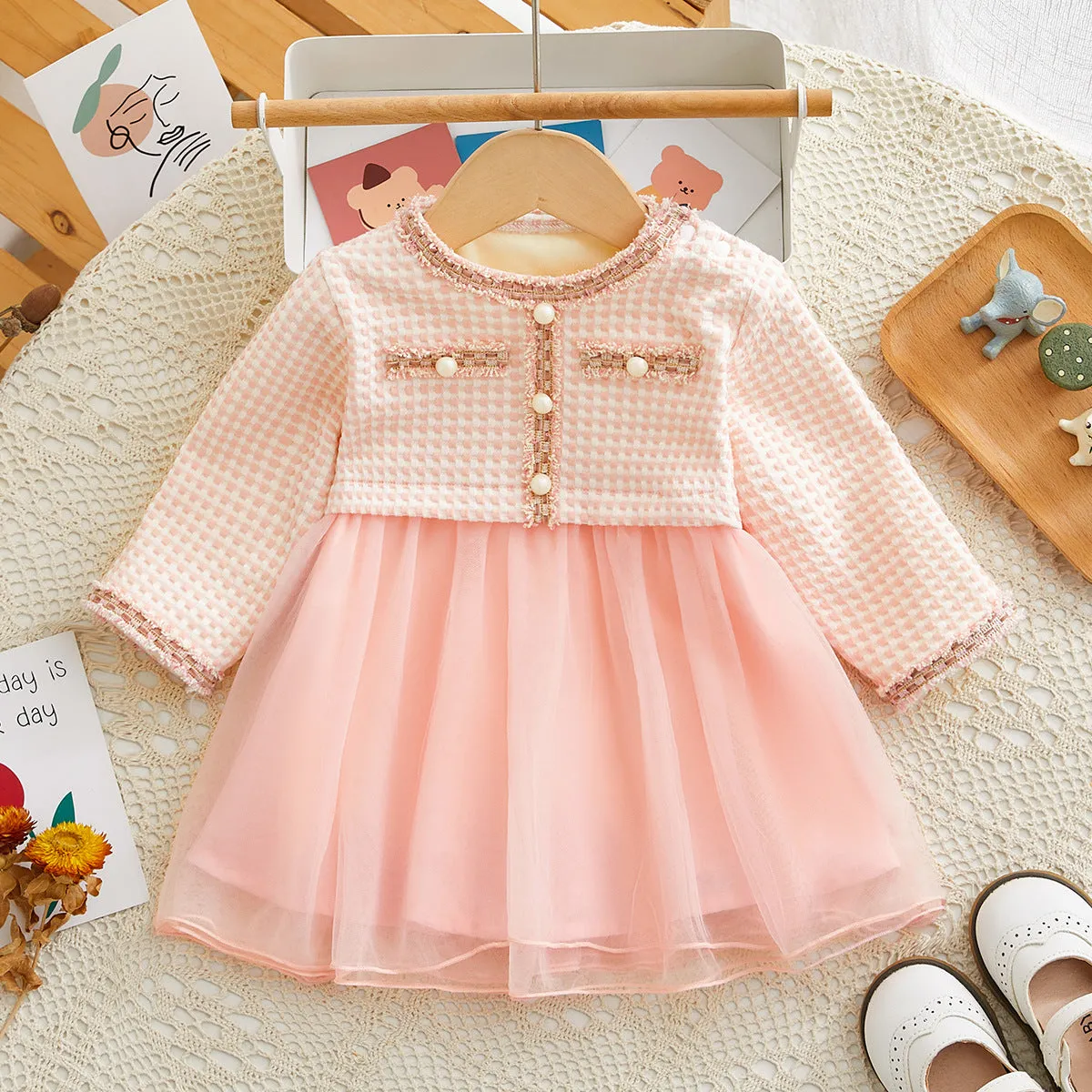 Baby Kid Girls Checked Dresses Wholesale 23101994