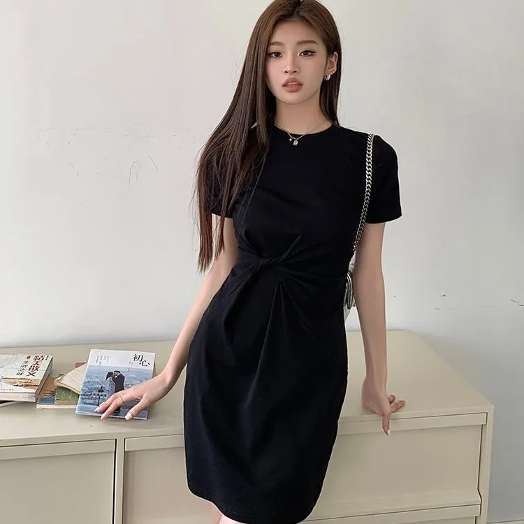 Black Twist Waist Dress