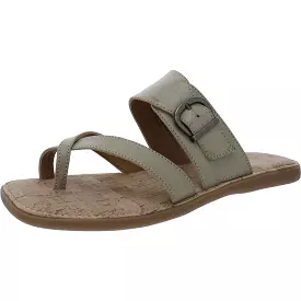 B.O.C. Womens Kelsee Faux Leather Slip On Slide Sandals