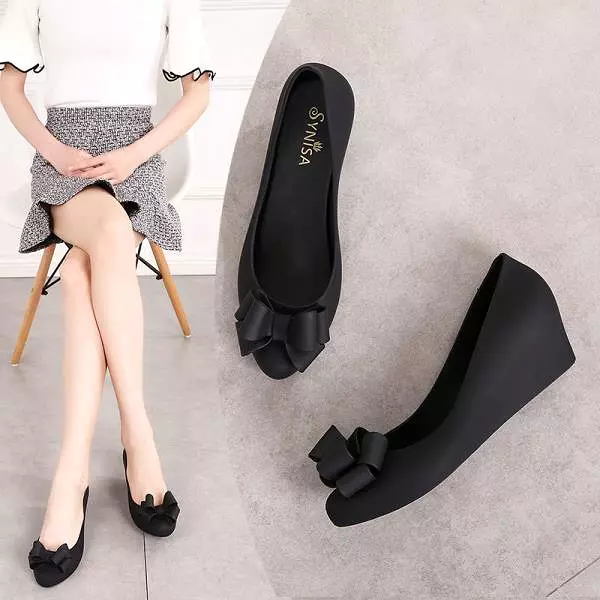 Bowtie Pumps Wedge Shoes