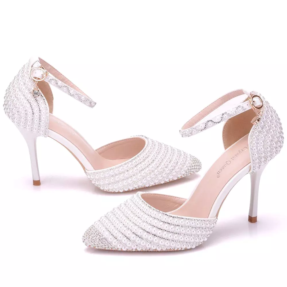 Crystal Pearl Rhinestone Bridal Wedding Shoes