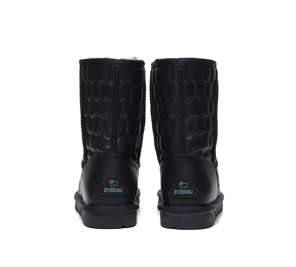 EVERAU Nappa Sheepskin Short Boots Women Howey