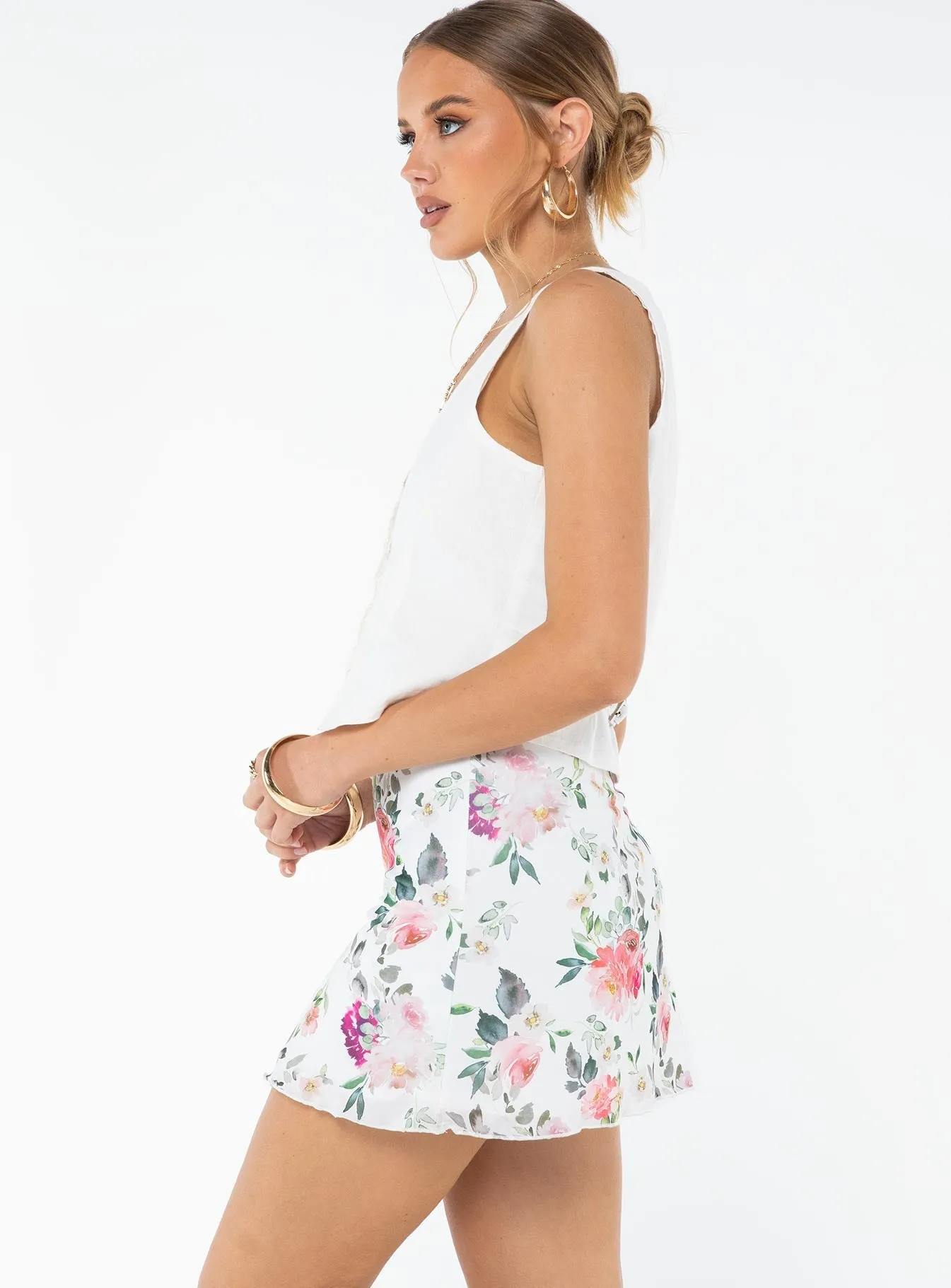 Fallen Roses Mini Skirt Multi