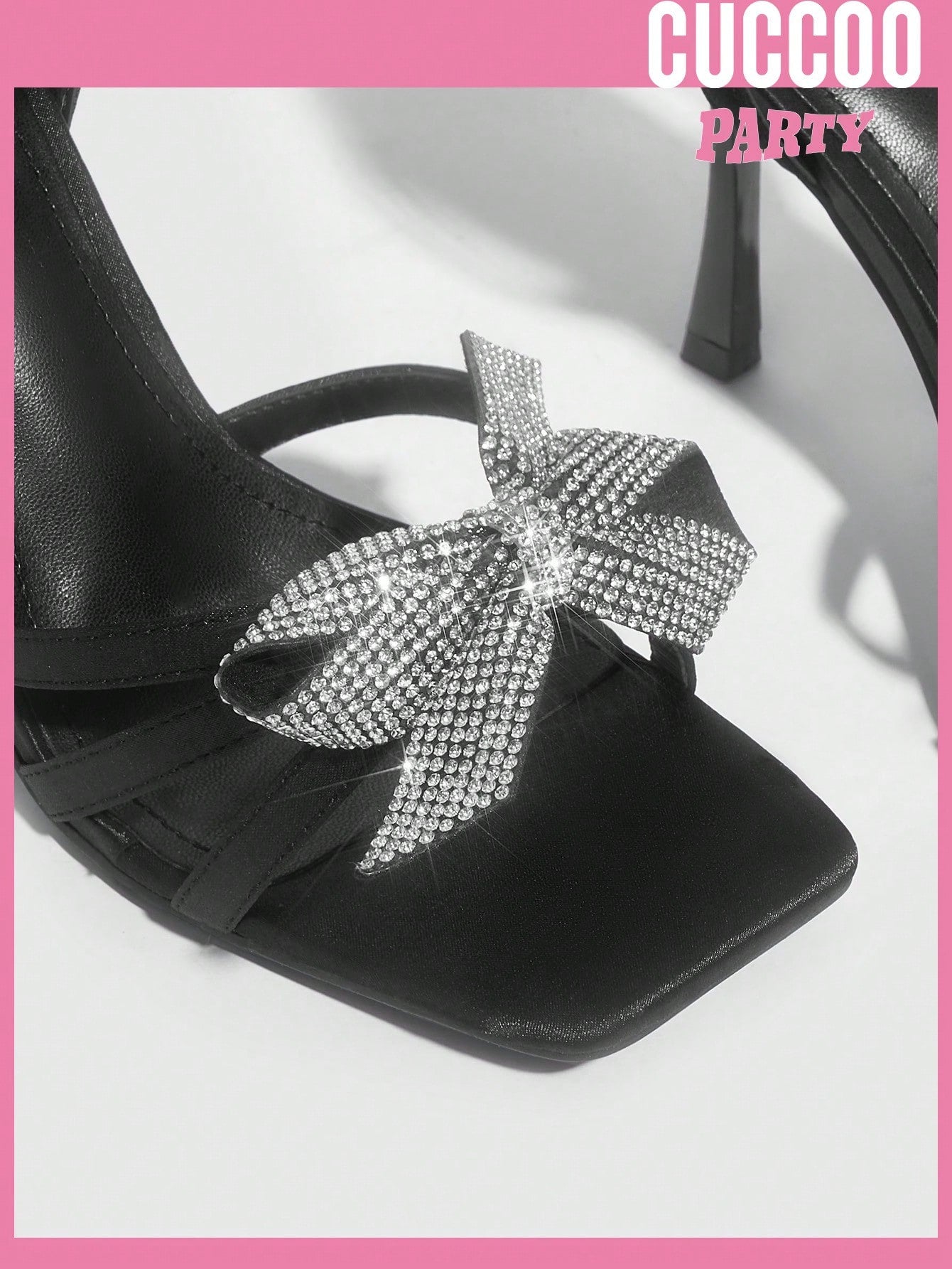 Fashionable Black High Heel Bowknot Sandals For Women For Spring And Summer