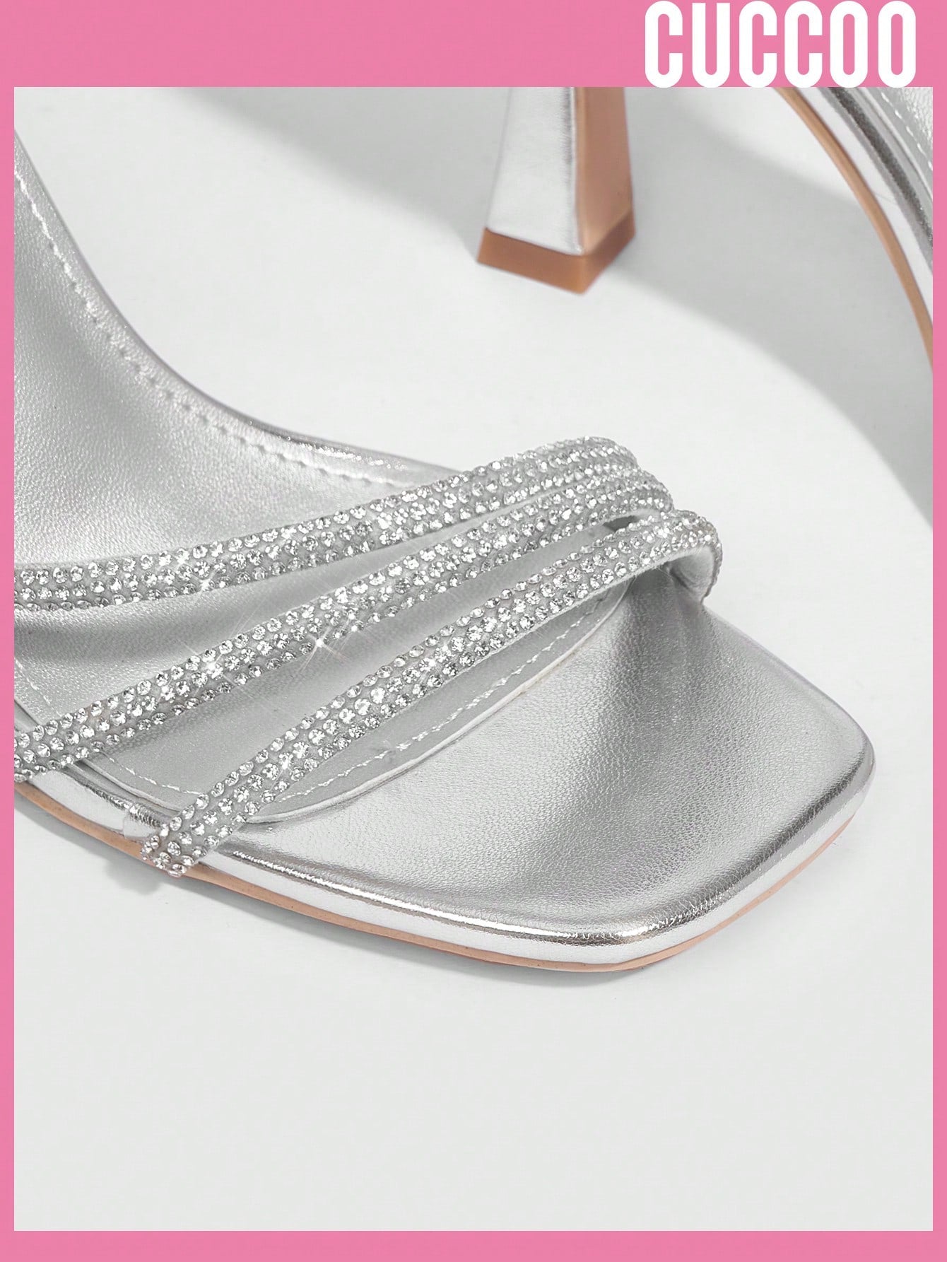 Fashionable Silver Rhinestone High Heeled Sandals For Women For Spring And Summer