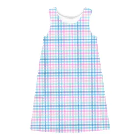 Izzy Tennis Dress With Shorts - Plaid Blue Sky