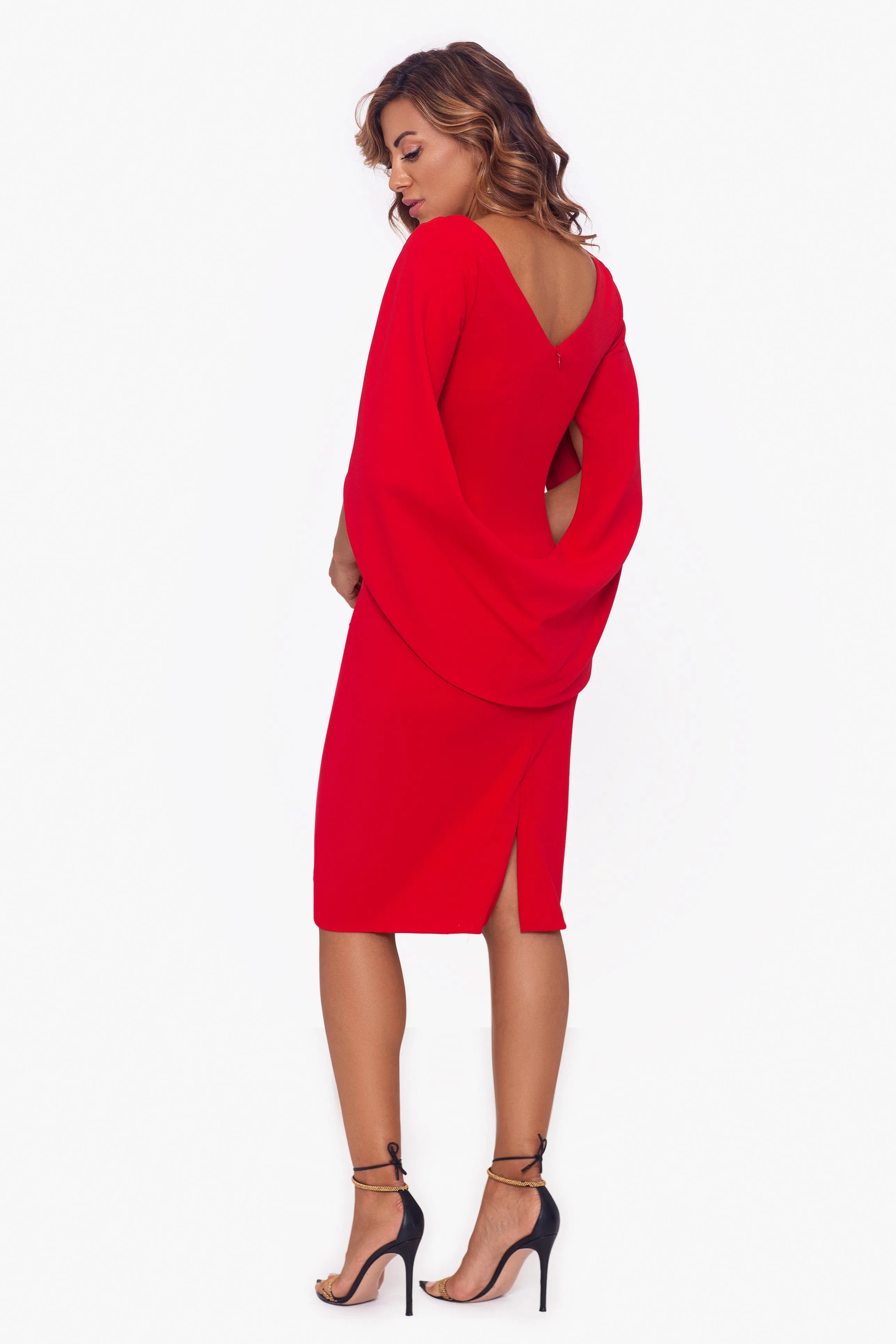 Jordan Short Scuba Crape Draped Back Dress