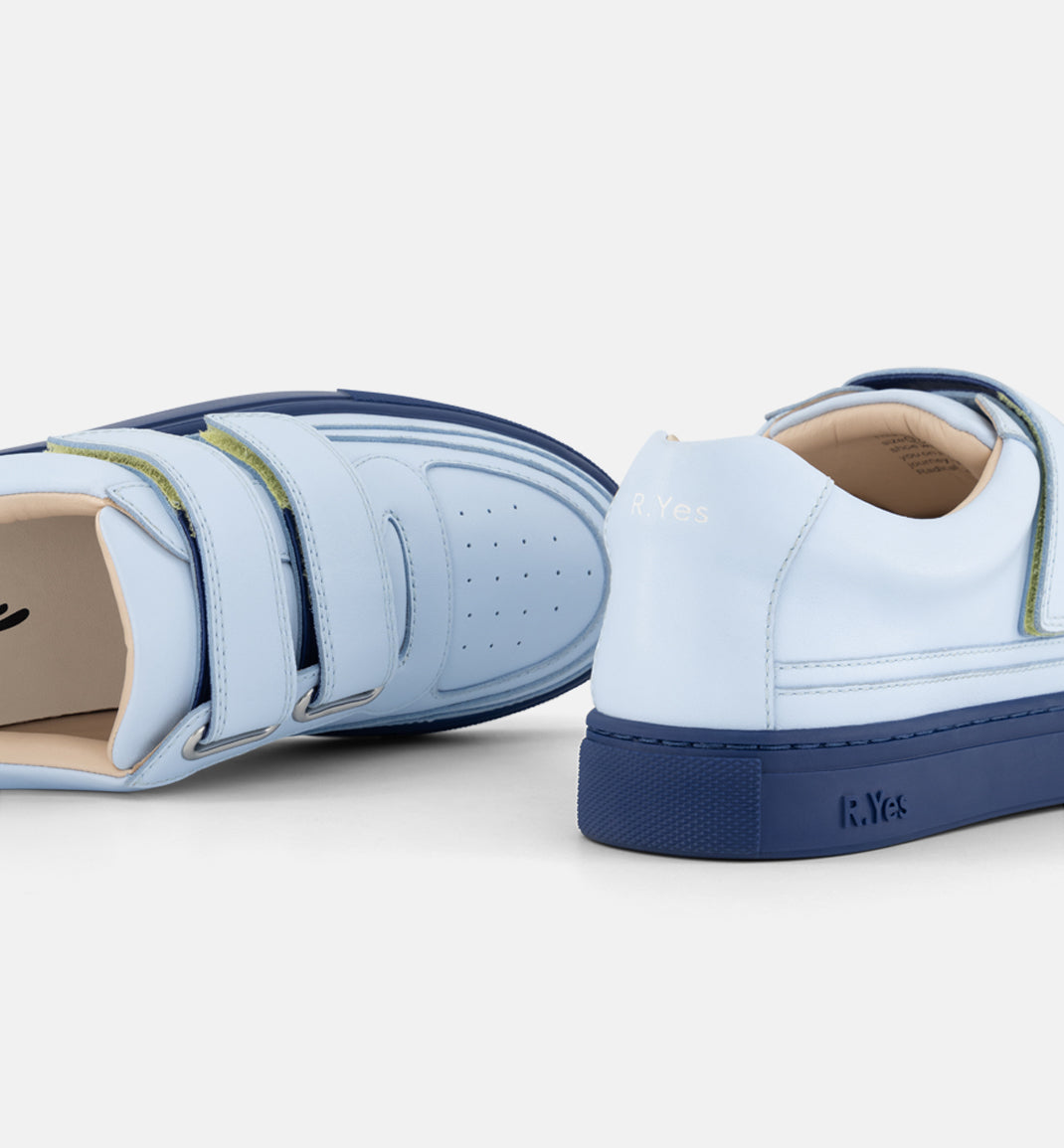 Journey 3.0 Leather Velcro Trainer | Ice Blue