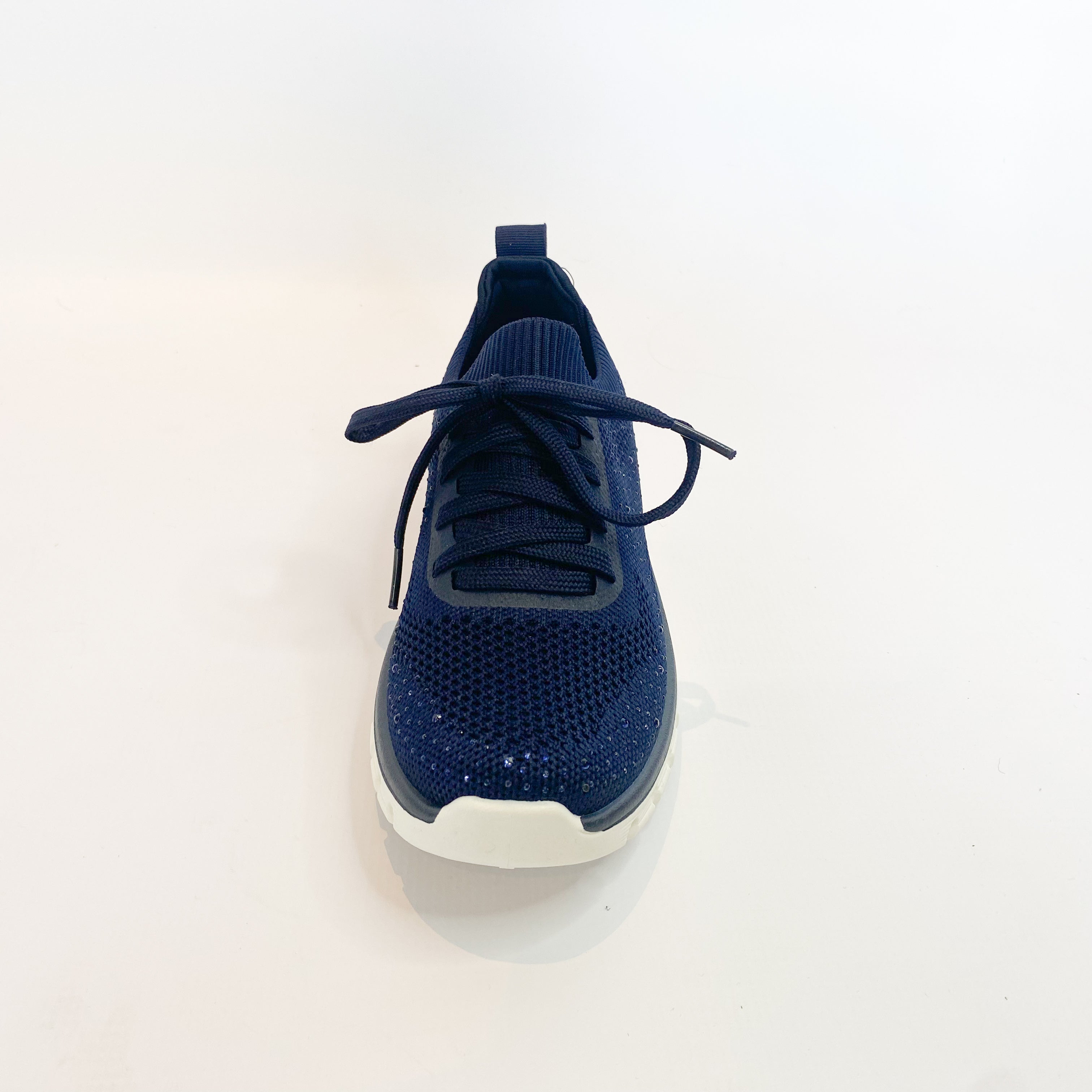 KG navy sparkle  knit lace up