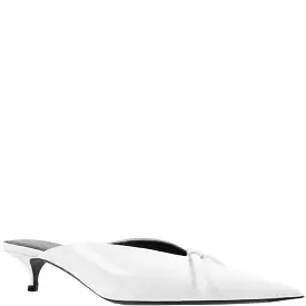 Knife Kitten Leather Mule, White