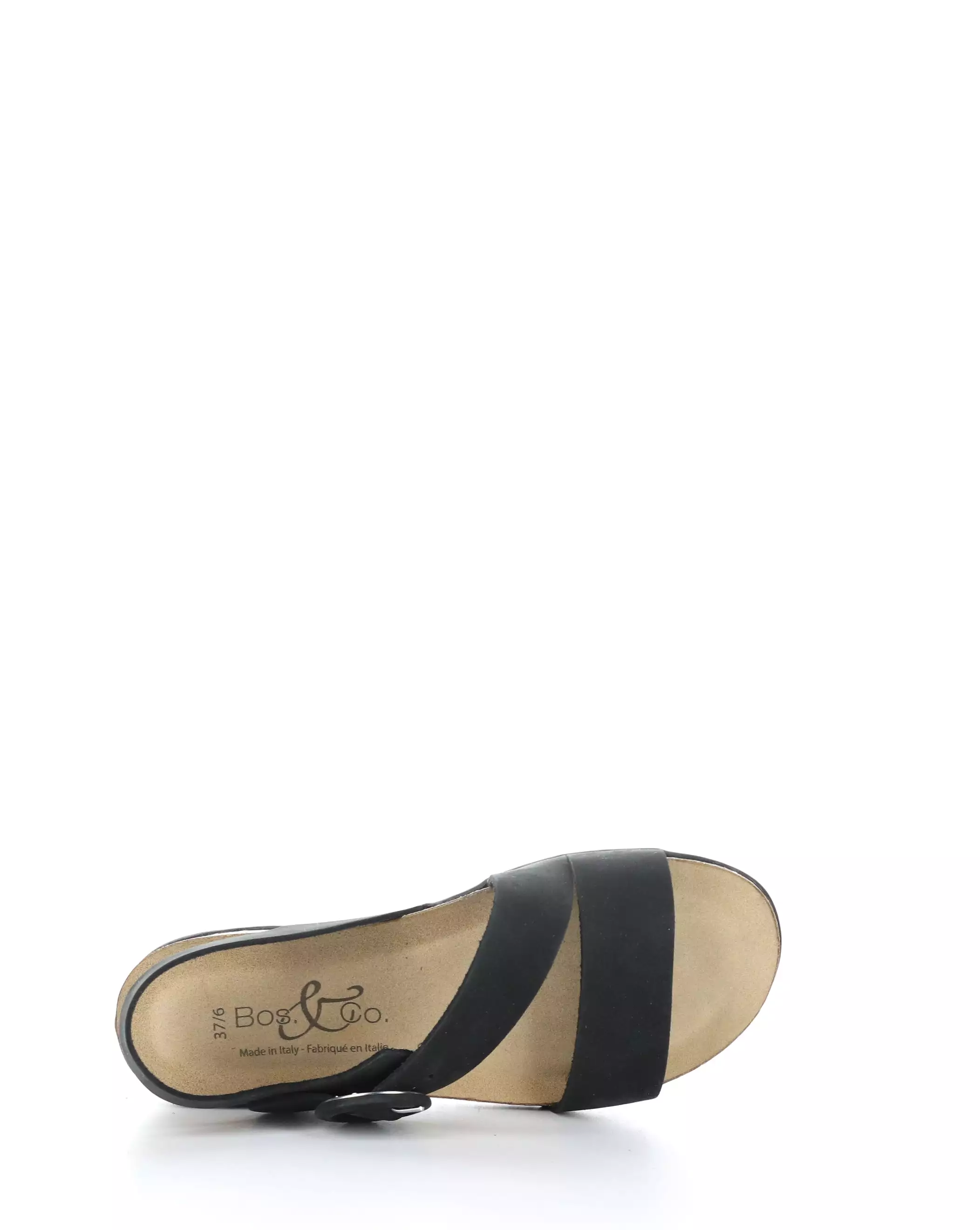 LAVIS BLACK Round toe Sandals