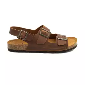 Leather Sandal with Double Buckle for Men  - Gil-PE