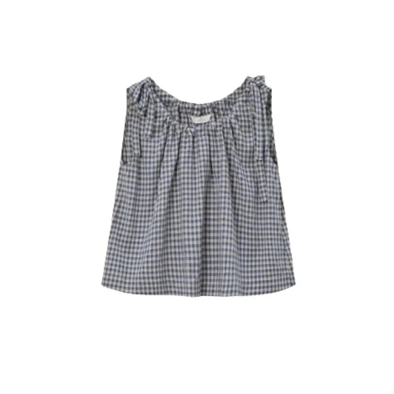 LENINA  |Other Plaid Patterns Casual Style Sleeveless Cotton