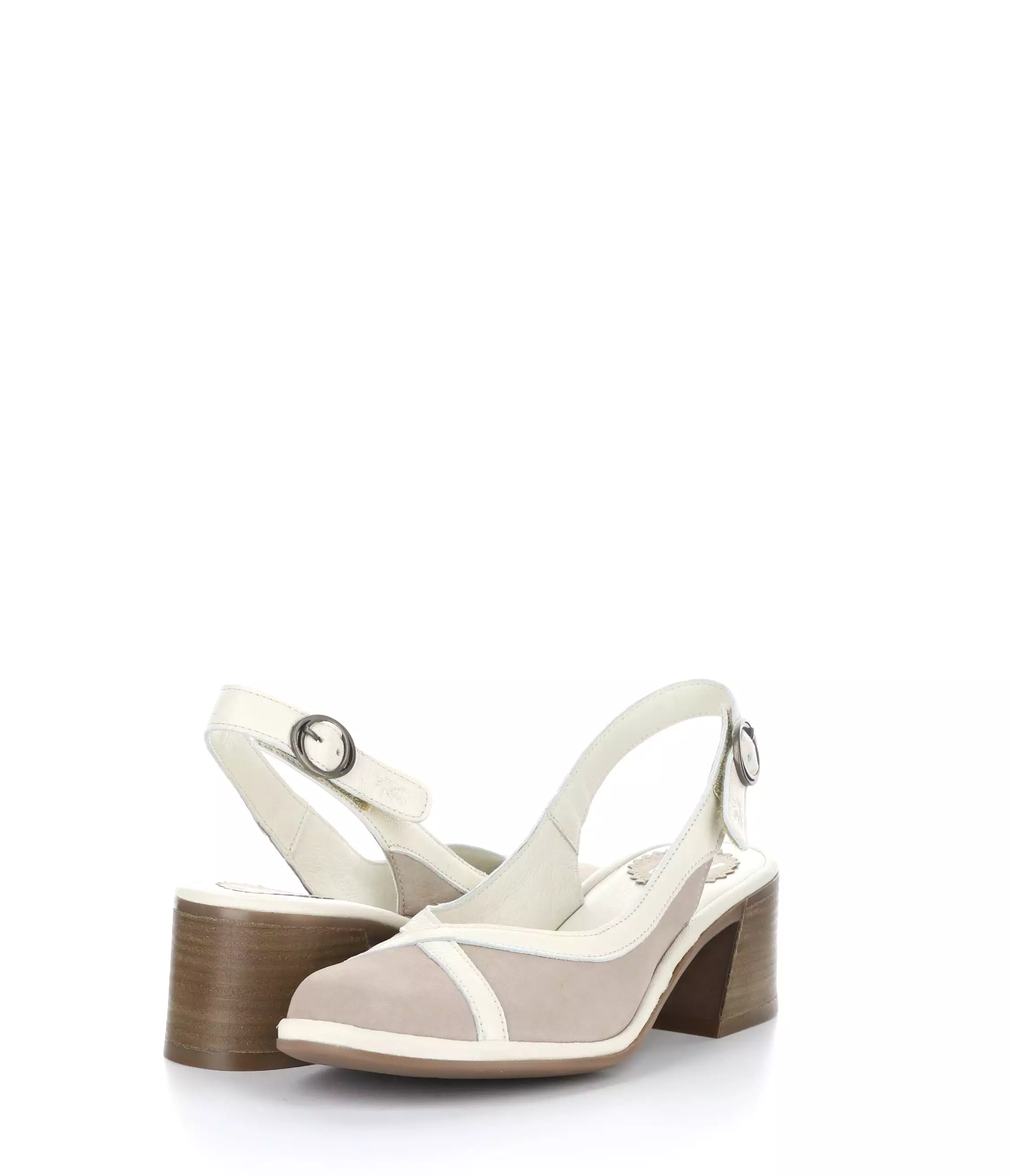 LEVO375FLY 003 CONCRETE/OFFWHT Round Toe Sandals