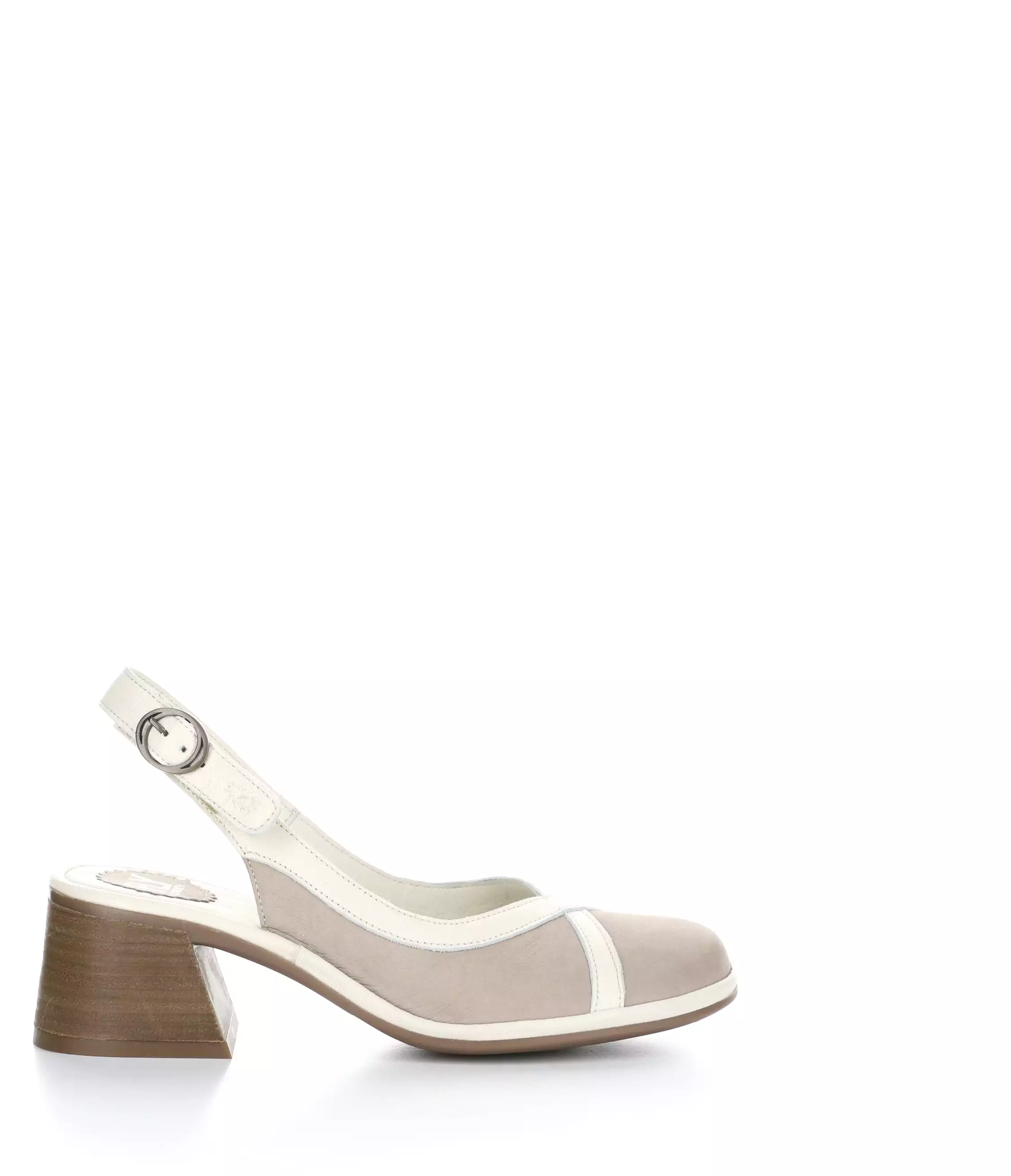 LEVO375FLY 003 CONCRETE/OFFWHT Round Toe Sandals