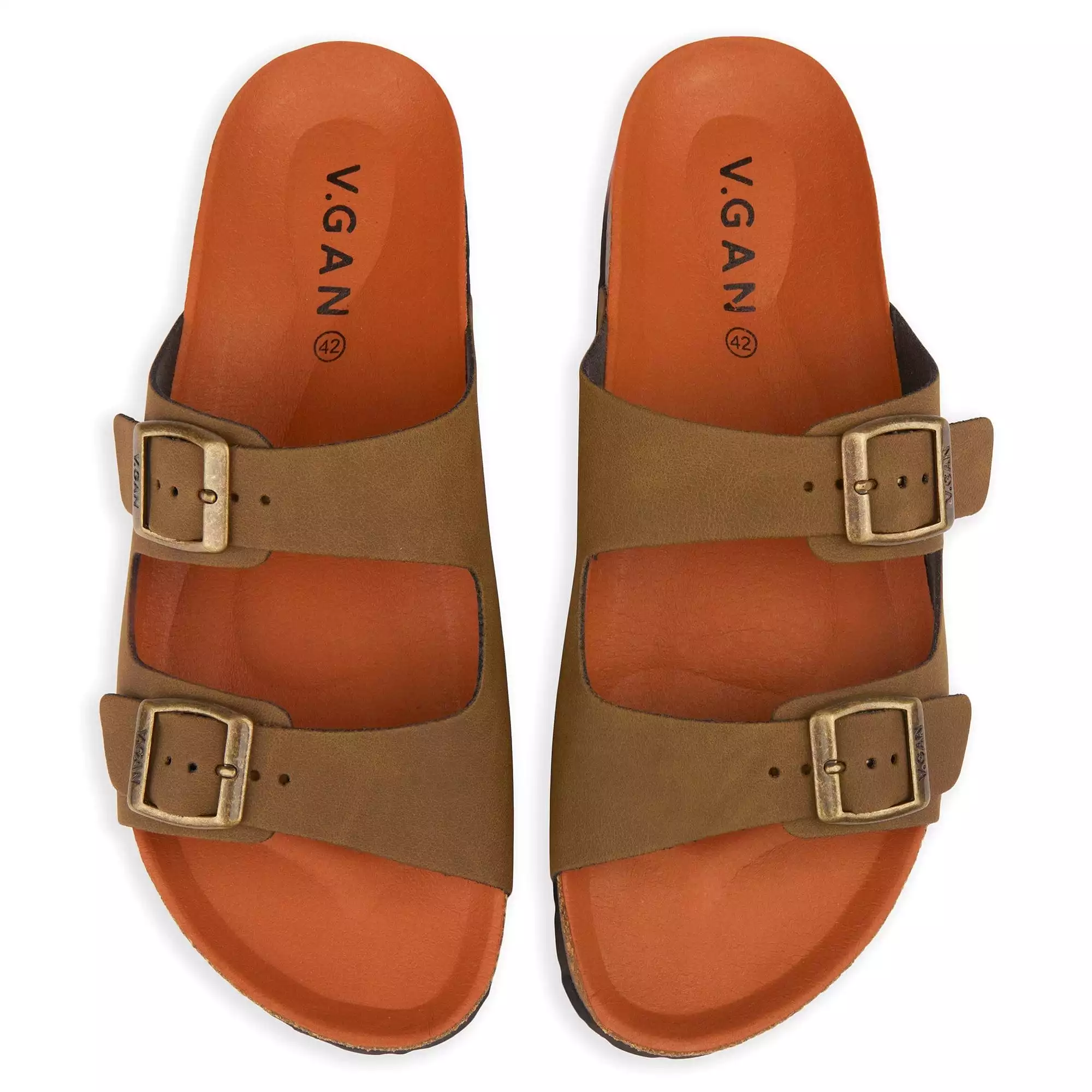 Mango Men's Vegan Footbed Sandals | Soft Brown