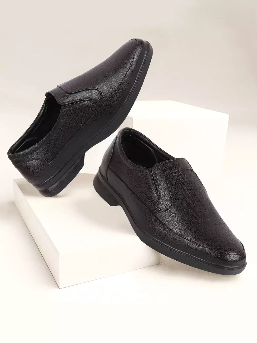 Men Black Formal Office Meetings All Day Long Outdoor Slip On Shoes