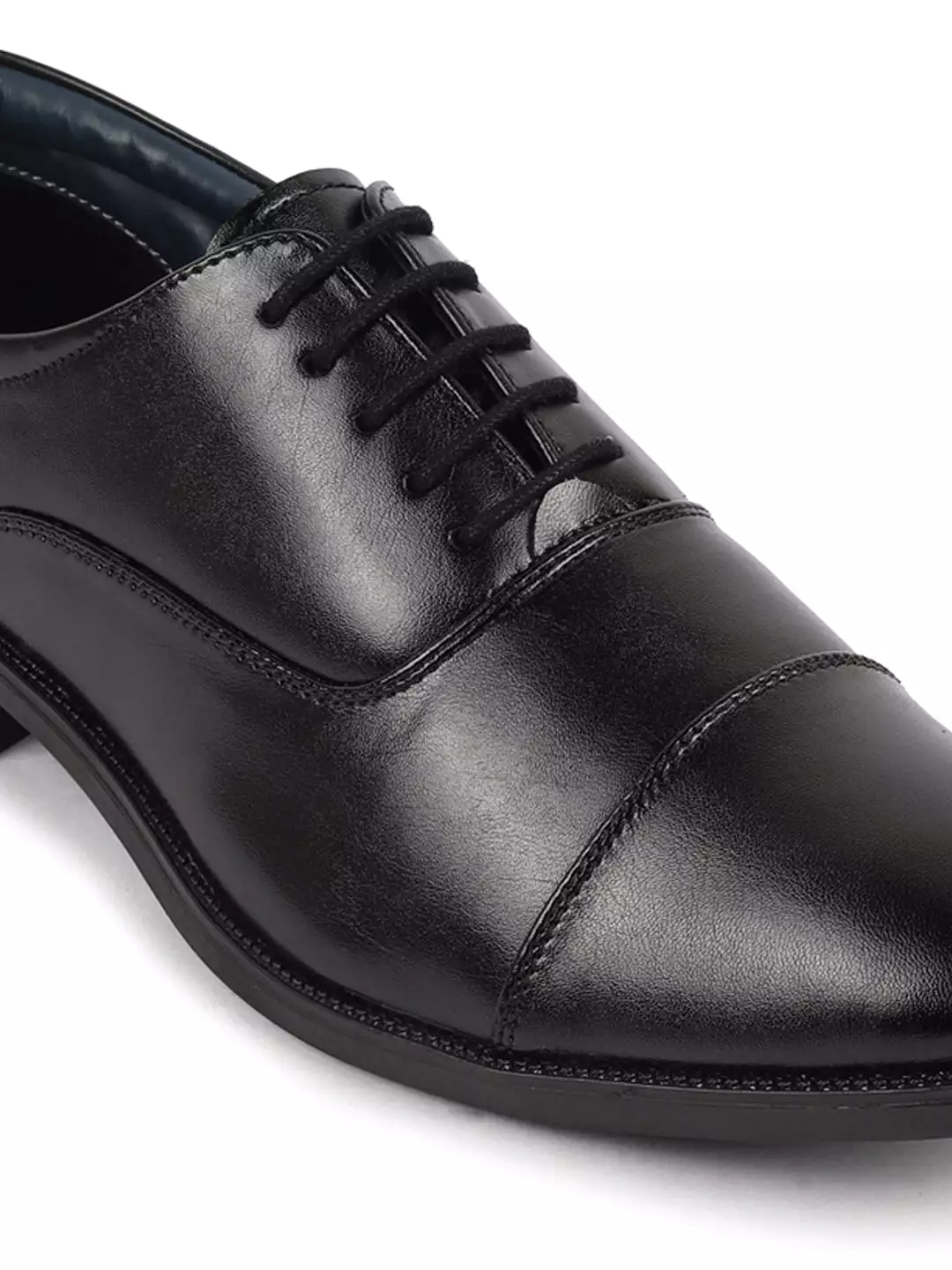 Men Black Formal Office Work Lace-Up Derby Shoes