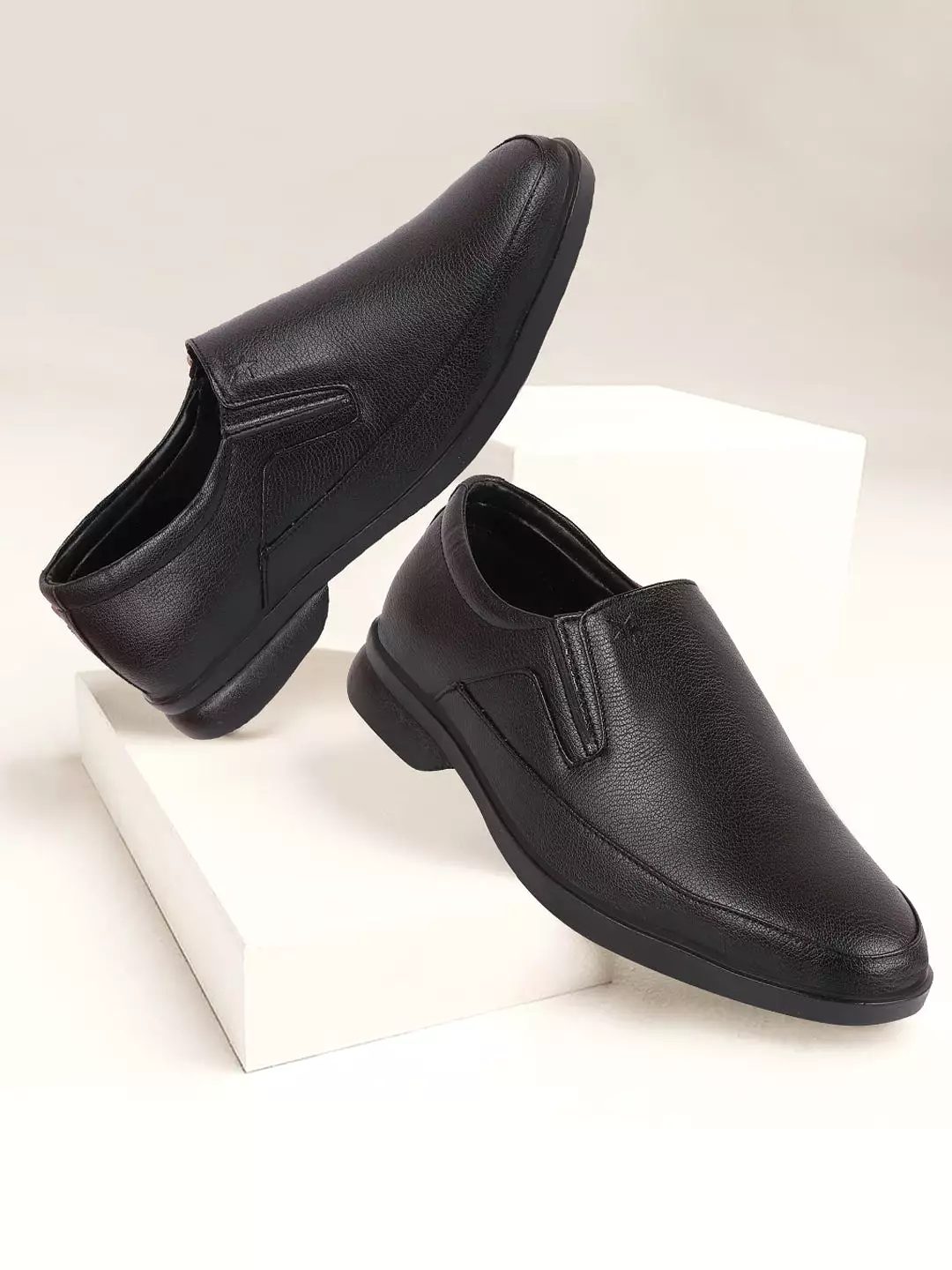 Men Black Formal Outdoor Office Slip On Shoes