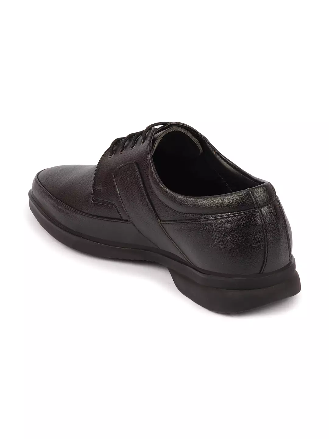 Men Black Formal Side Strip Design Lace Up Shoes