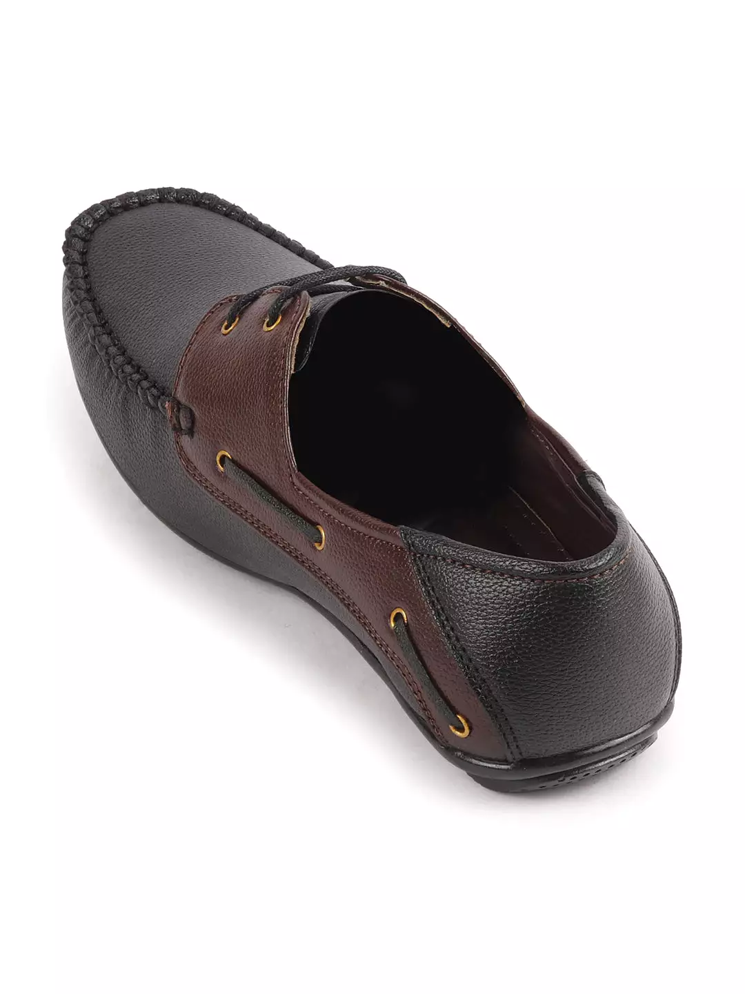 Men Black Slip On Boat Shoes