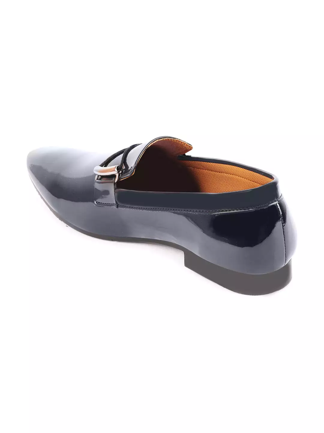 Men Blue Patent Leather Party Formal Comfort Stylish Prom Slip On Shoes