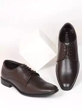 Men Brown Formal Office Dress Lace Up Derby Shoes