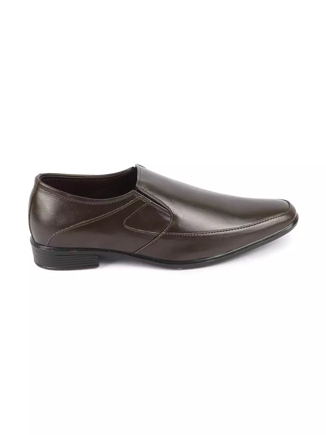 Men Brown Formal Office Work Pointed Toe Slip On Shoes