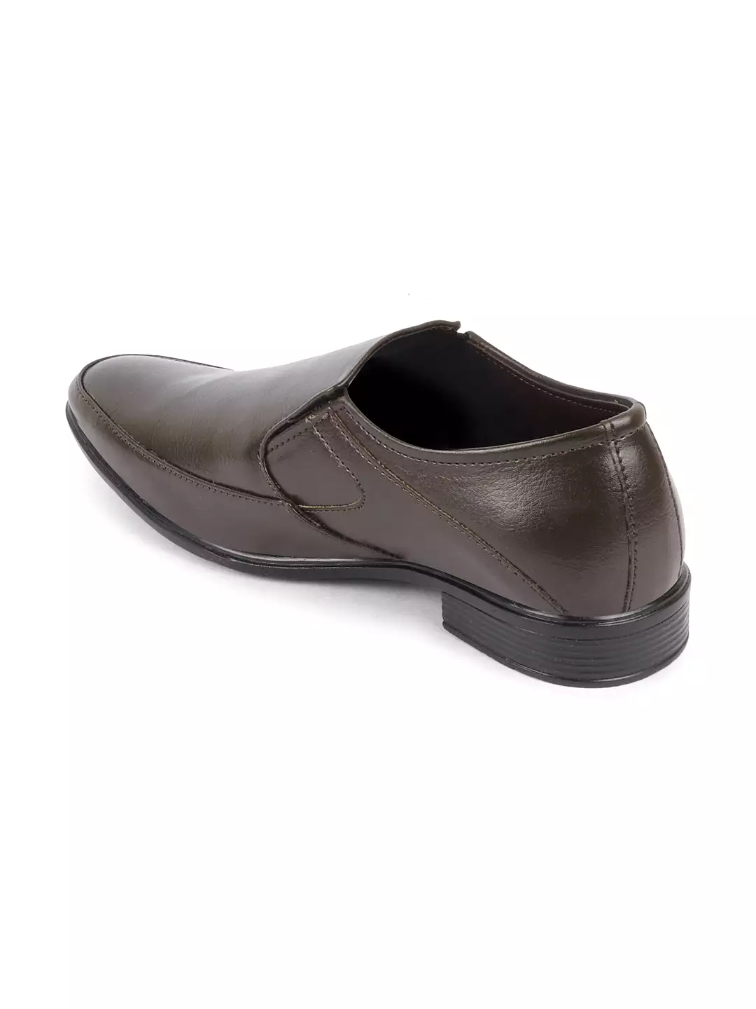 Men Brown Formal Office Work Pointed Toe Slip On Shoes