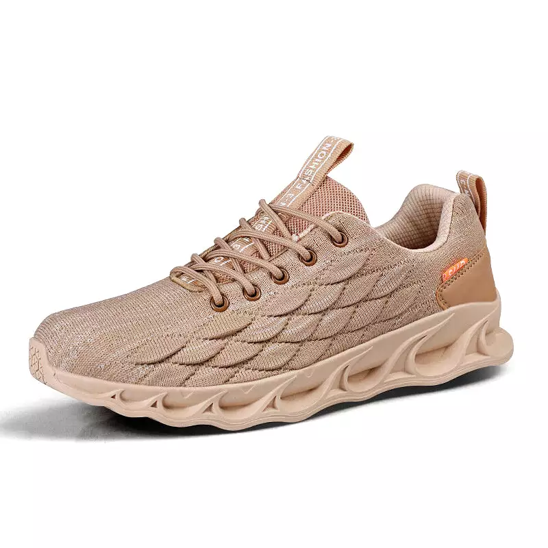 Men's Fish Scale Casual Lace-up Comfortable Running Shoes Breathable Gym Fly Woven Sneakers