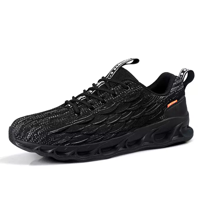 Men's Fish Scale Casual Lace-up Comfortable Running Shoes Breathable Gym Fly Woven Sneakers