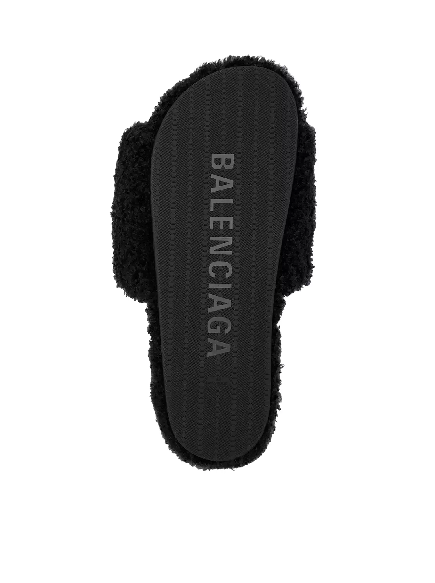 MEN`S FURRY SLIDE SANDALS IN BLACK