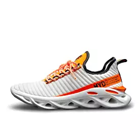 Men's Shock Absorption Sneakers Breathable Sports Shoes Flying Woven Hollow Blade Bottom Ultralight Leisure Footwear