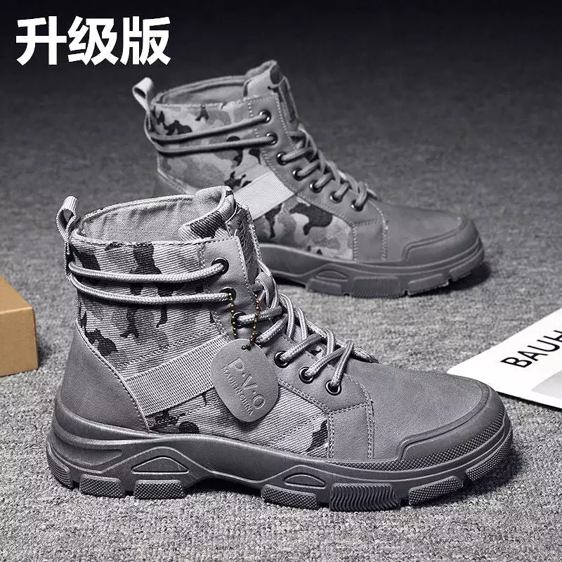 Men's work shoes spring breathable short boots