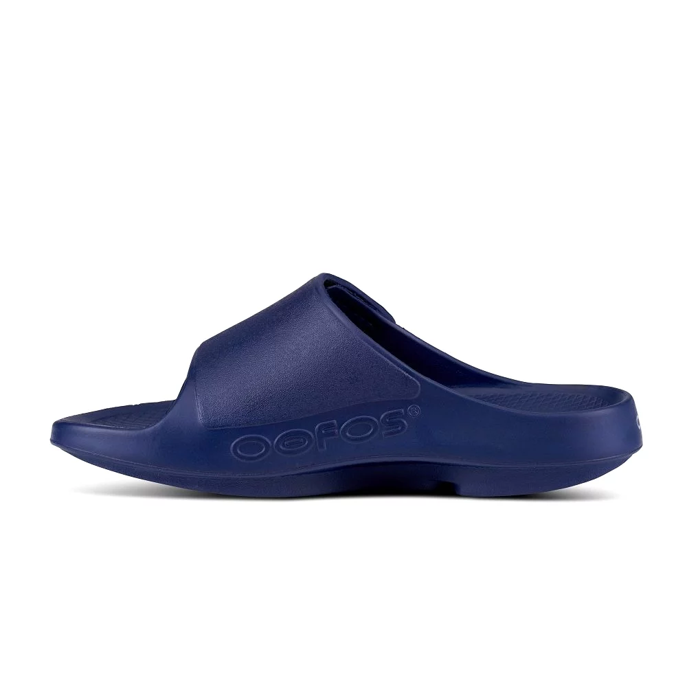 Oofos Ooahh Sport Flex Recovery Slide Sandal - Navy