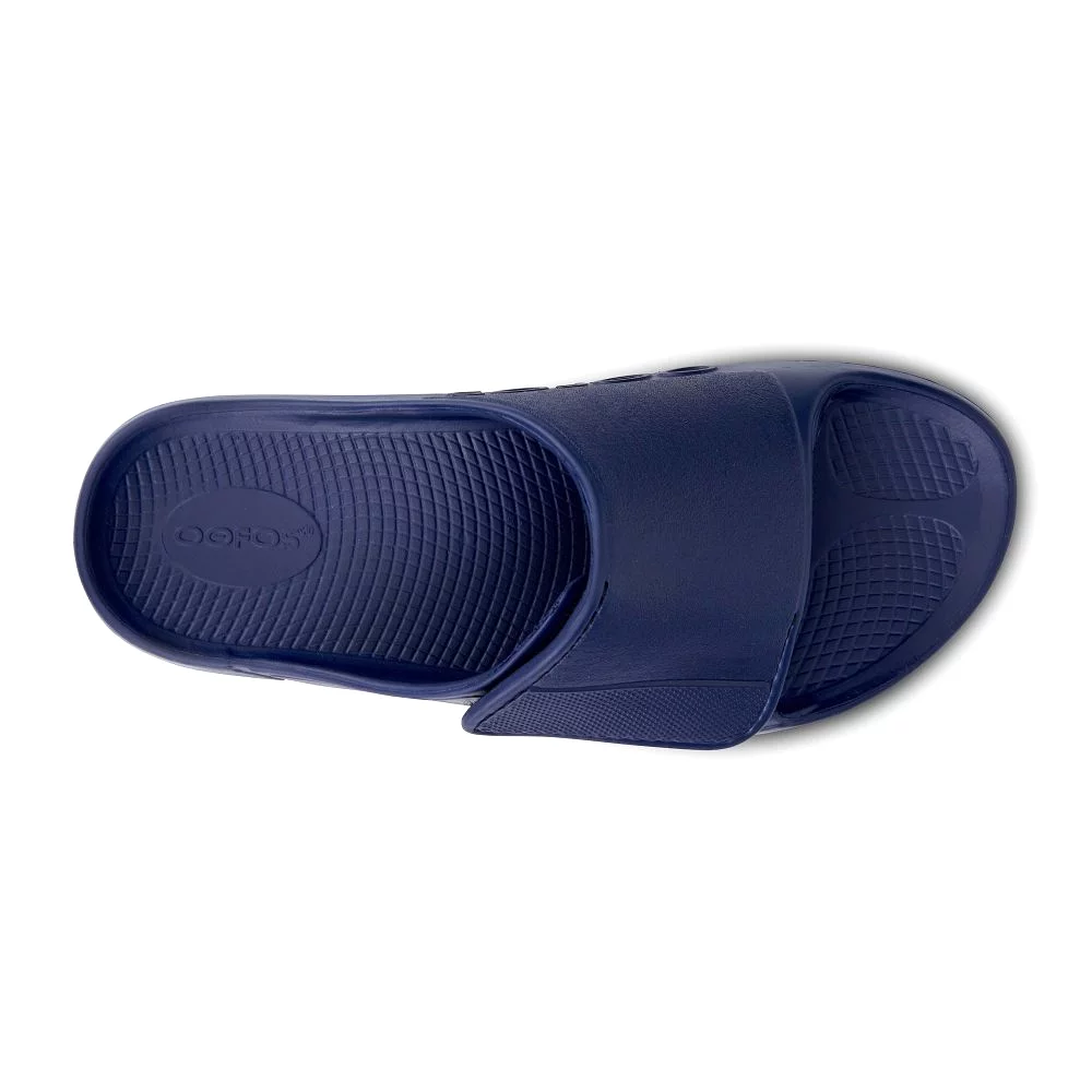 Oofos Ooahh Sport Flex Recovery Slide Sandal - Navy