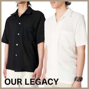 OUR LEGACY  |Unisex Street Style Plain Cotton Short Sleeves Front Button