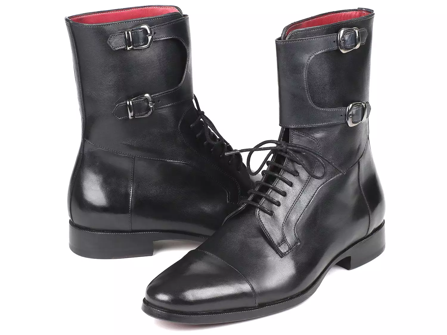 Paul Parkman Men's High Boots Black Calfskin (ID#F555-BLK)