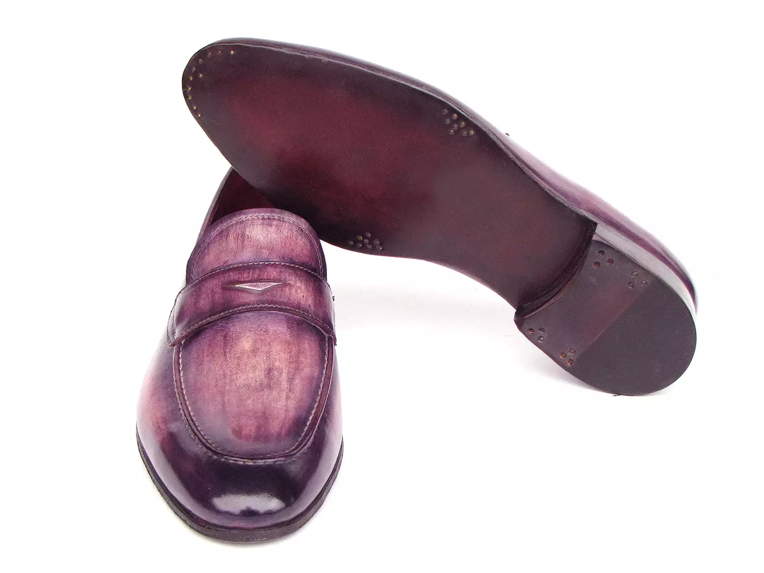 Paul Parkman Men's Purple Patina Penny Loafers - 17PRP33