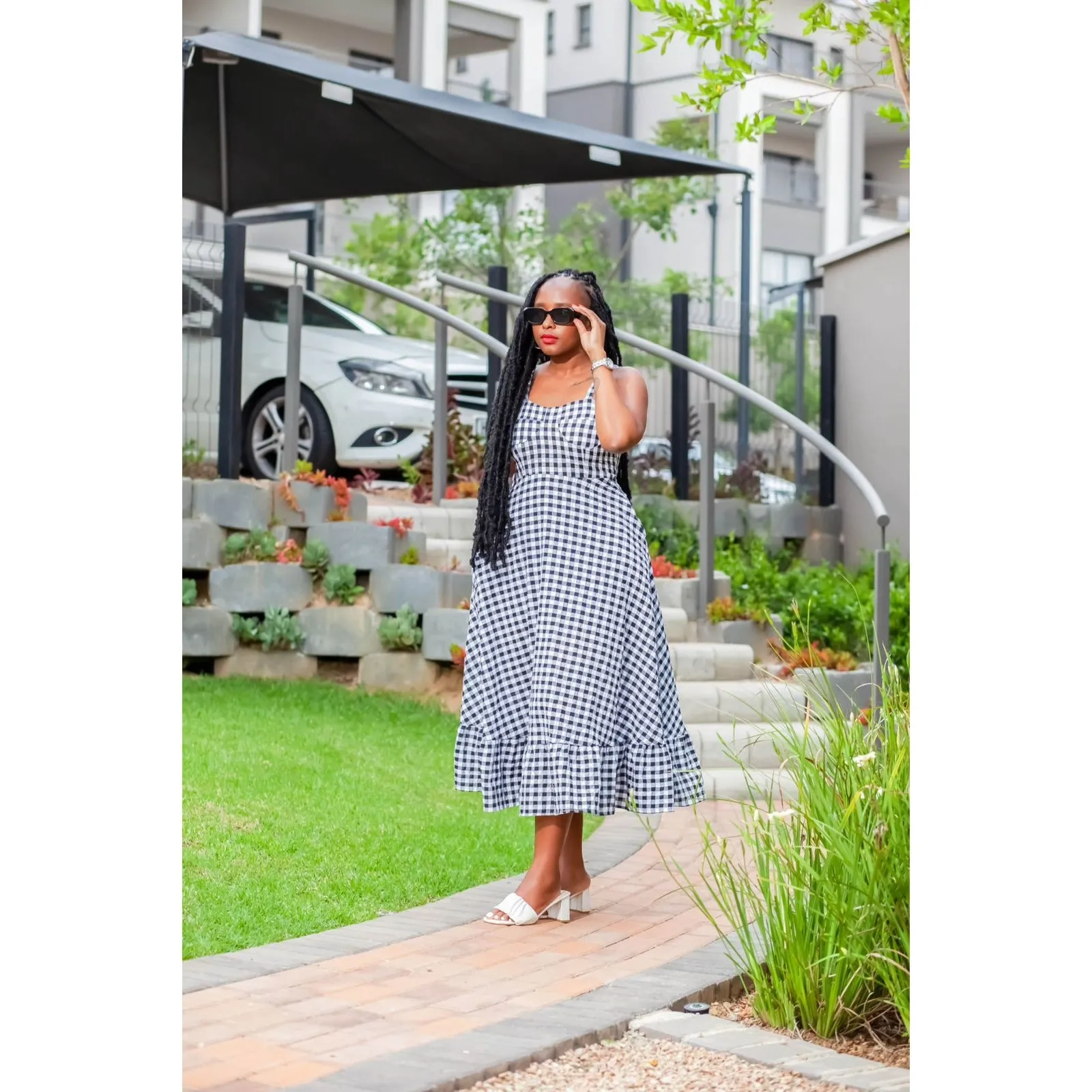 Plaid Printed Long Summer Dress