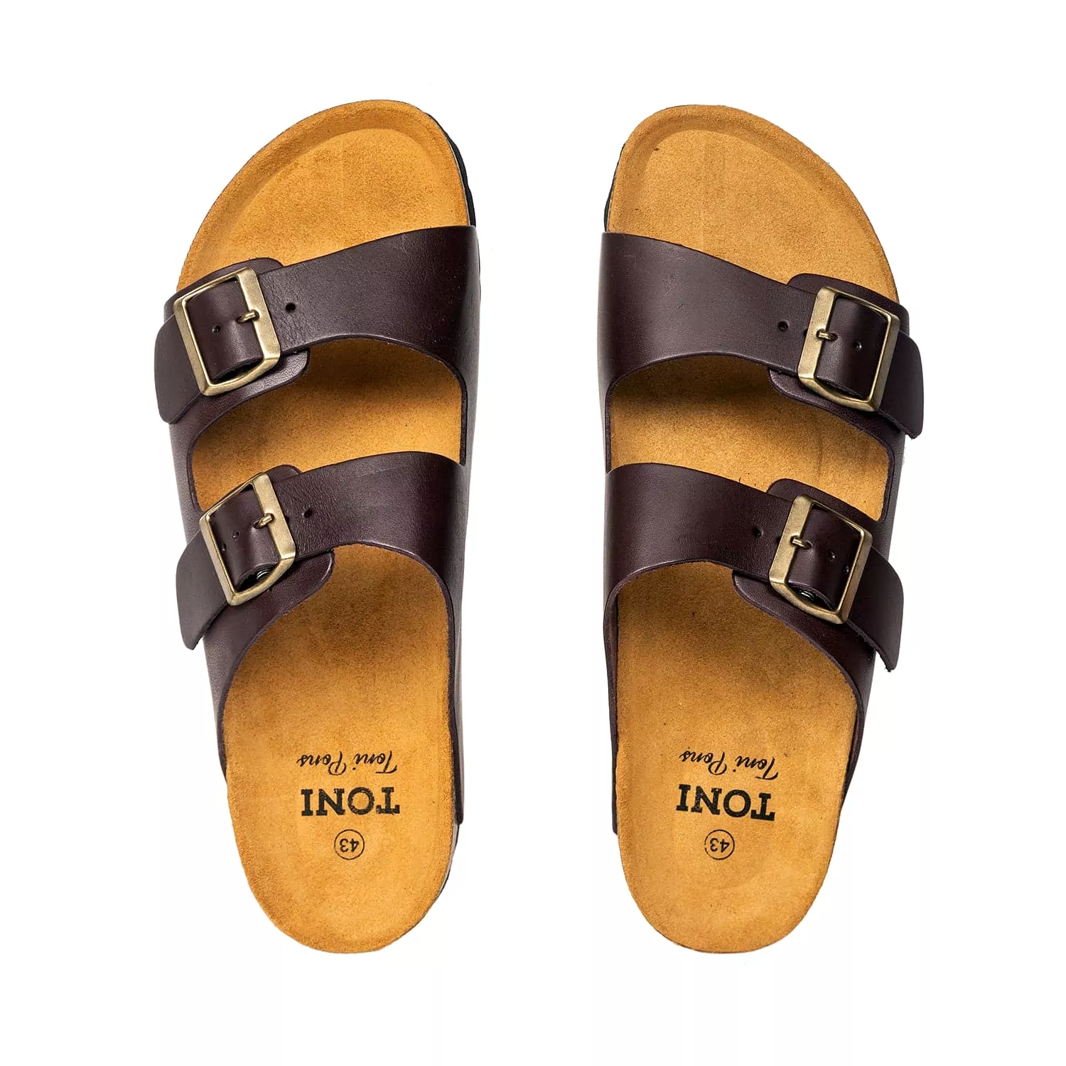 Plain Leather Open Toe Sandals for Men - Ger-VQ