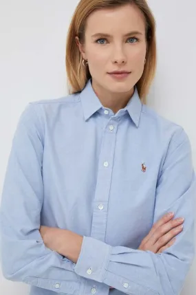 Polo Ralph Lauren cotton shirt women's blue color