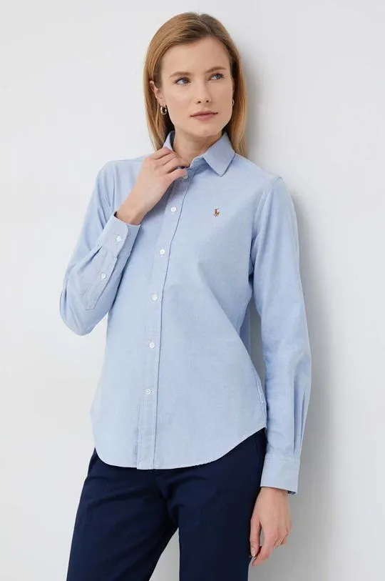 Polo Ralph Lauren cotton shirt women's blue color