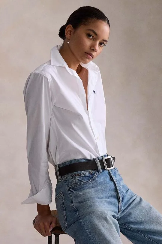 Polo Ralph Lauren cotton shirt women's white color