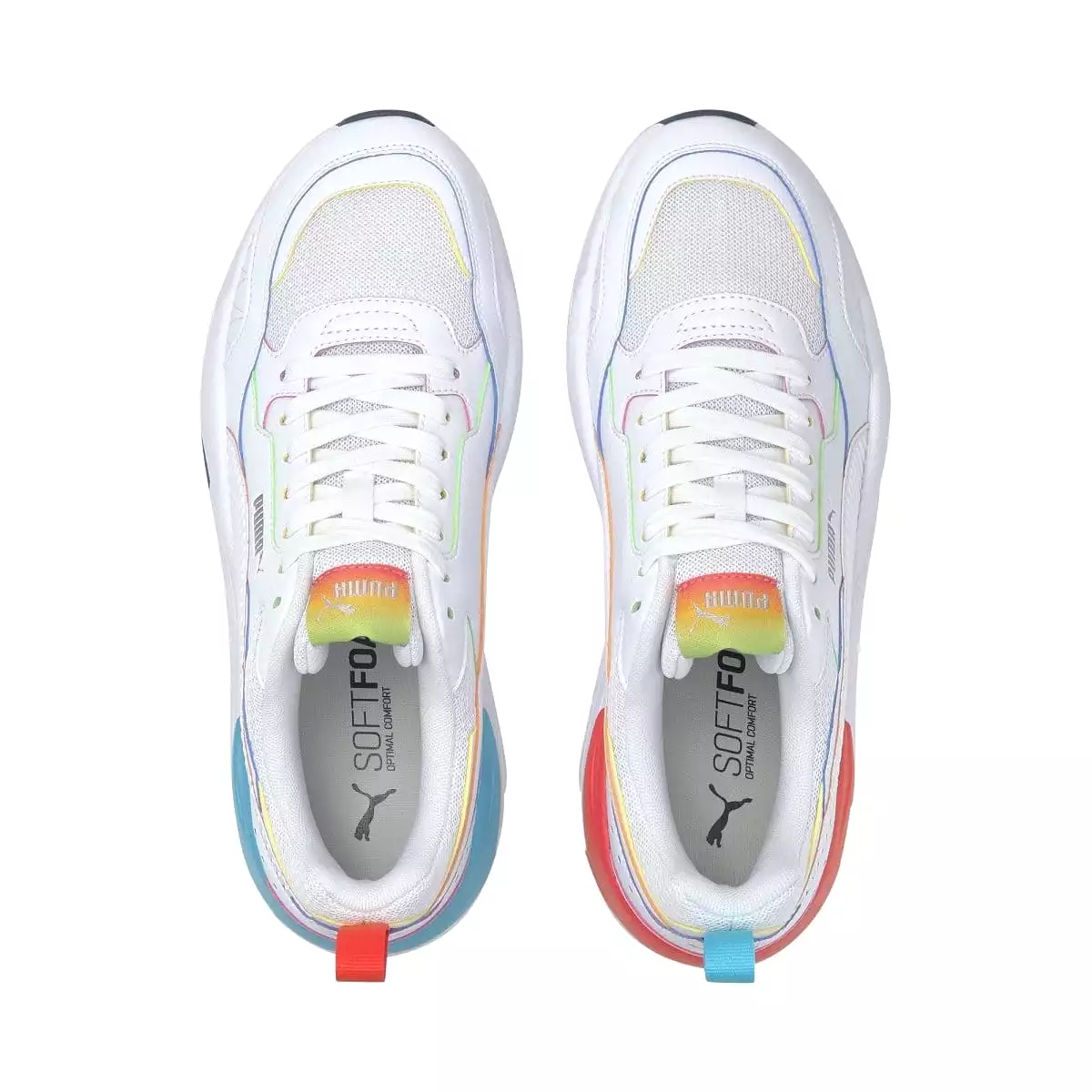 PUMA MEN'S X-RAY SQUARE WHITE RAINBOW SHOE