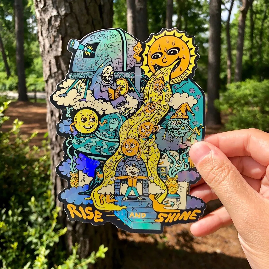 Rise and Shine XL Holographic Sticker