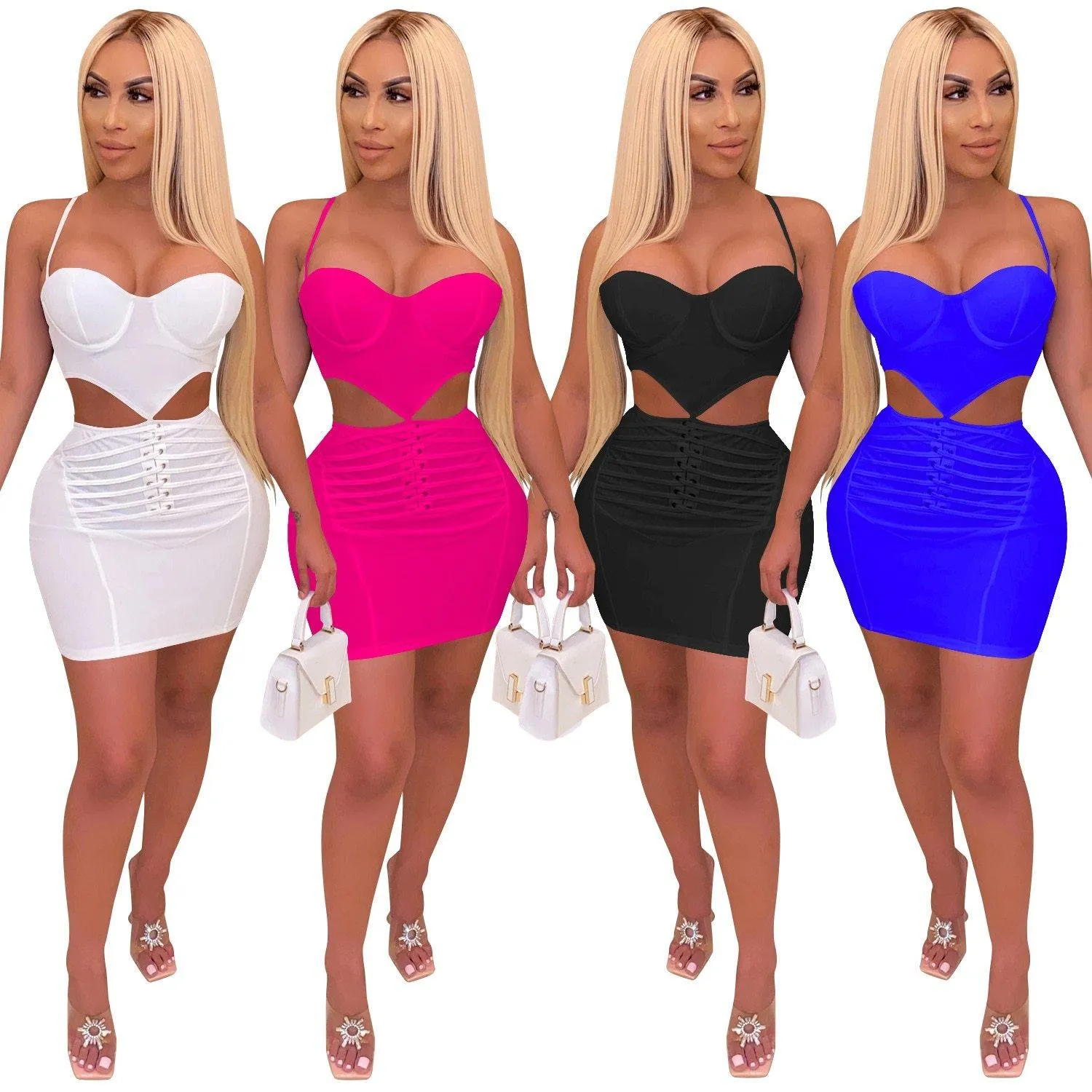 Sexy Bodycon With V-Neck, Backless Mini Dress For The Party Or Club