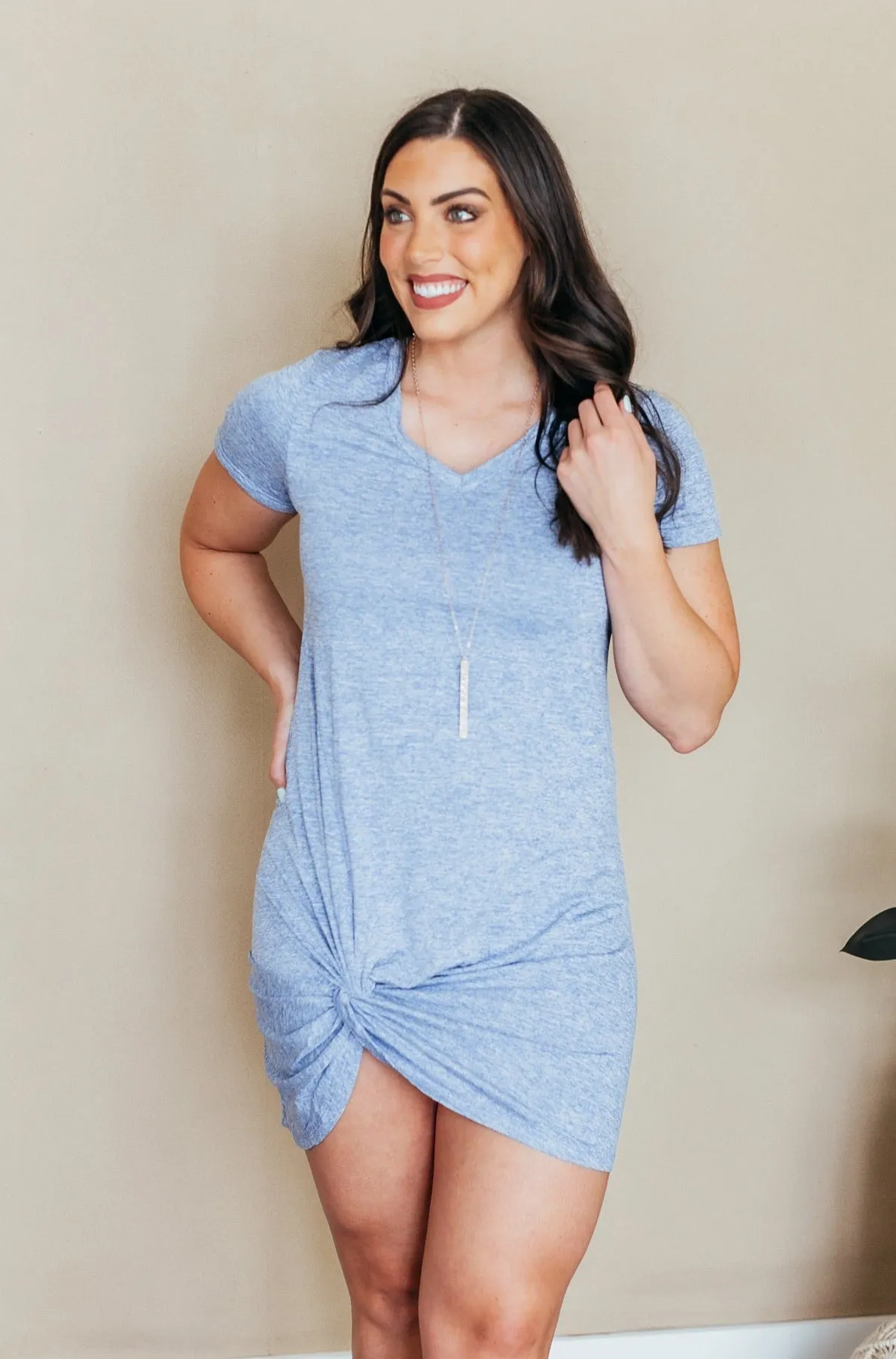 Simple Side Knot Dress - 4 Colors